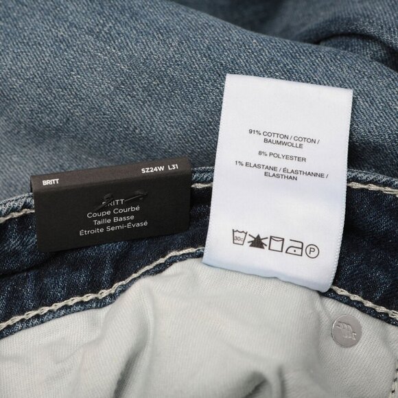 Silver Britt Low Rise Curvy Slim Bootcut Jeans Indigo Denim Stretch Sz 24 NEW - Picture 10 of 12